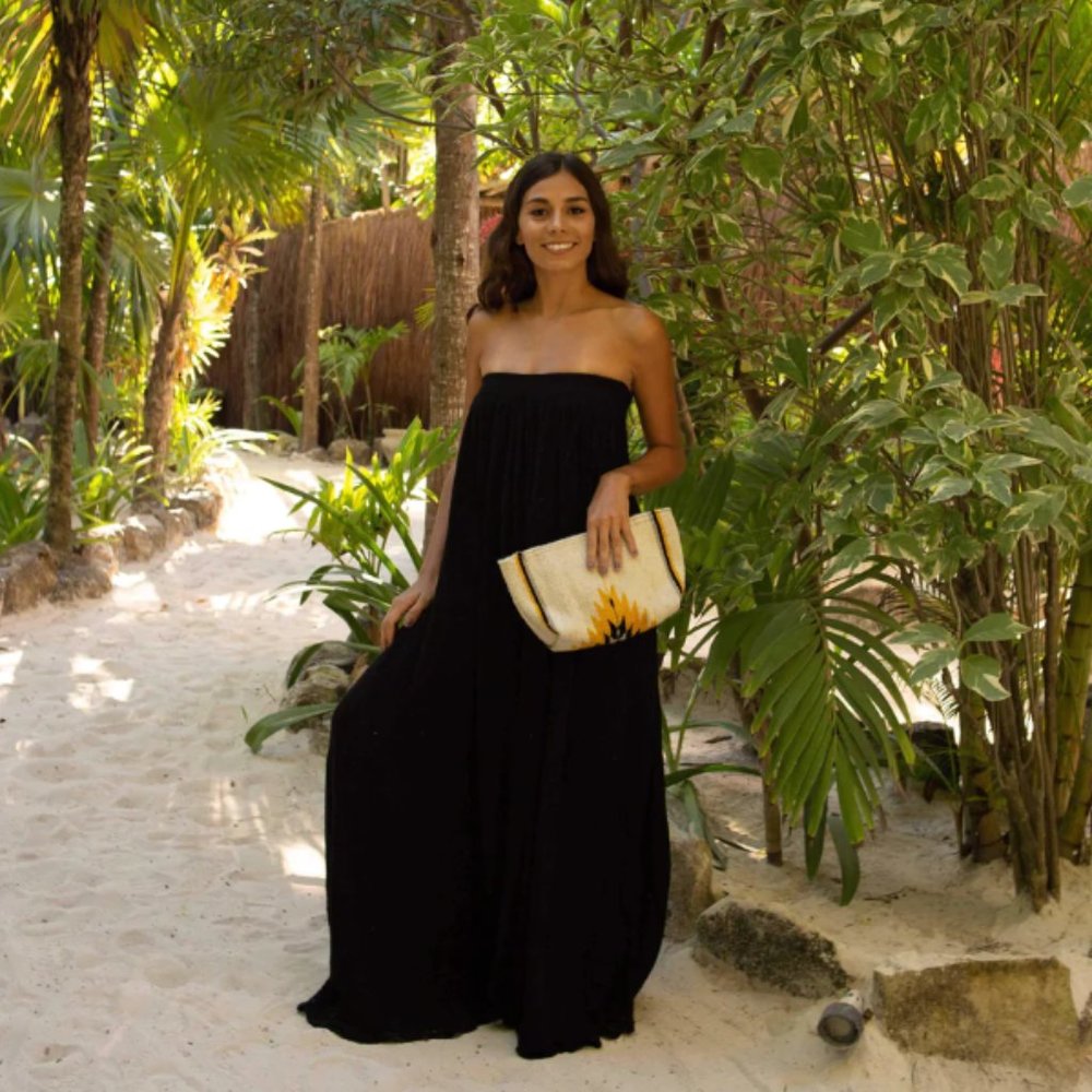 Black Maxi Dress Handmade in Tulum
